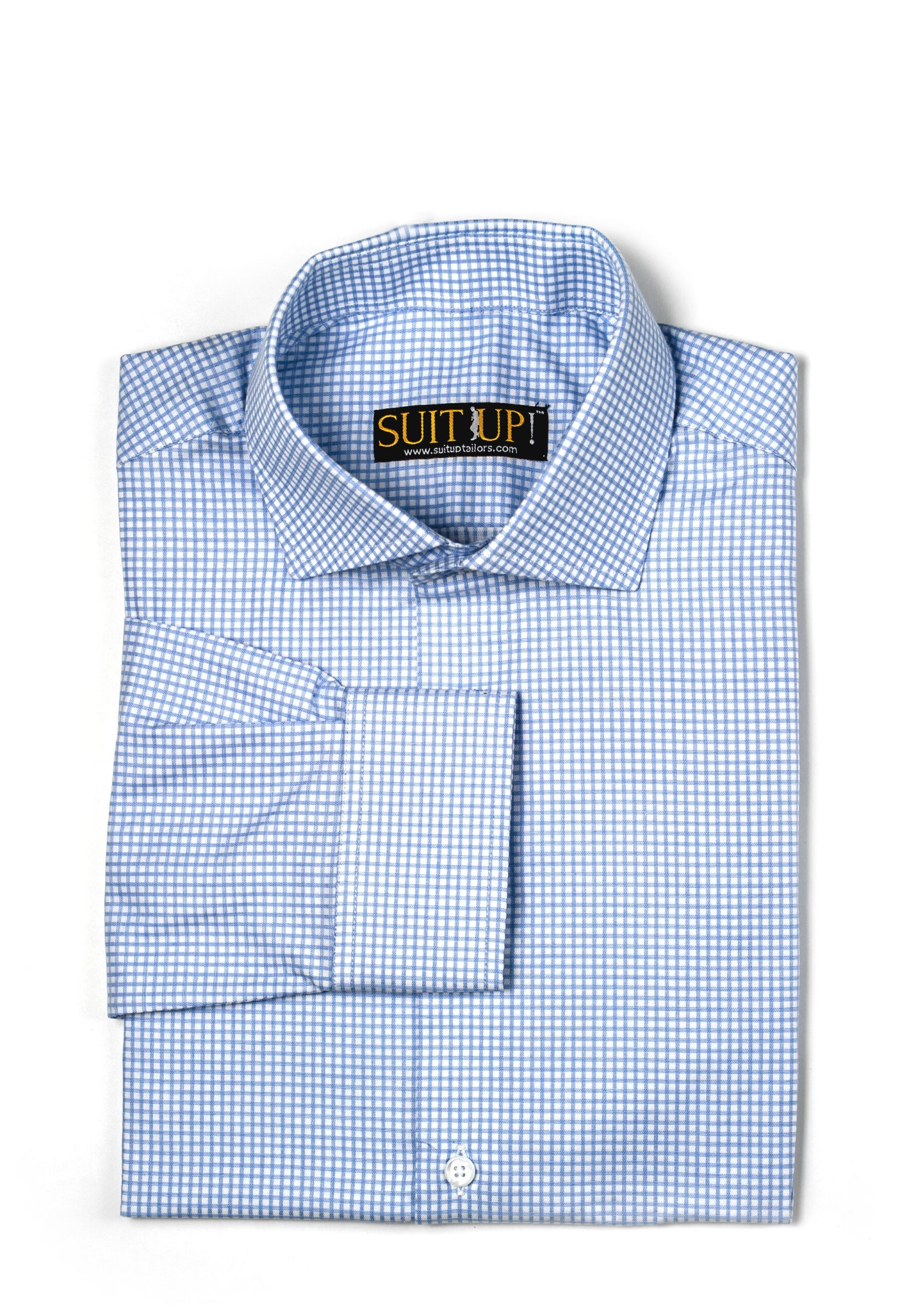 Boxed White Shirt - White, Check Pattern