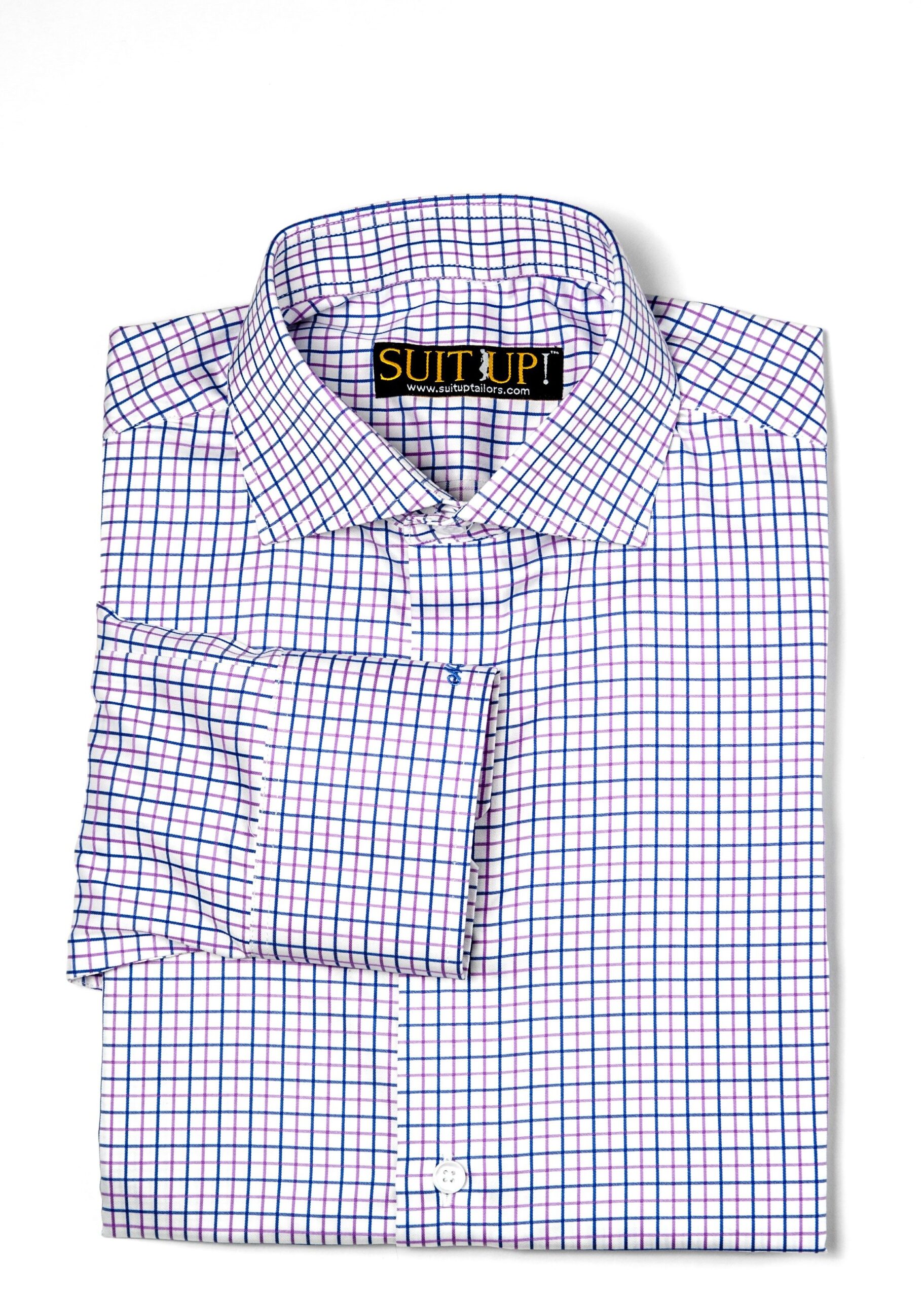 Two-Tone Box Shirt (Pink/Blue) - Blue, Pink, Check Pattern, Two-Tone
