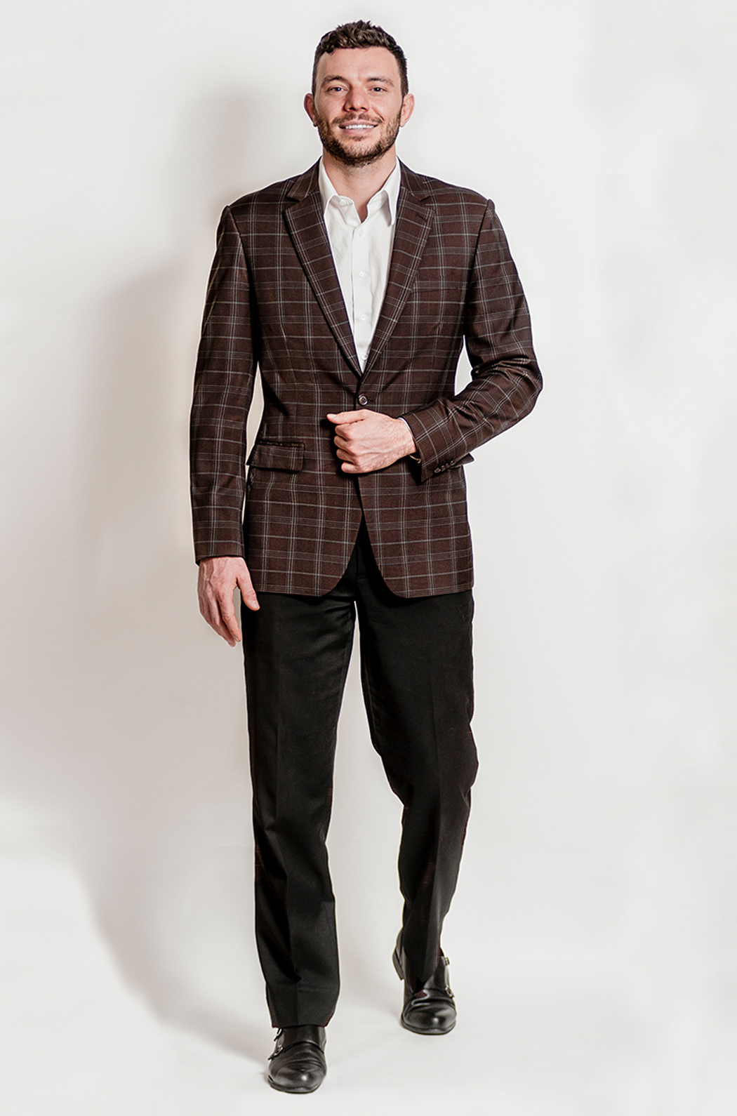 Chocolate Brown Sports Jacket - Brown, Solid