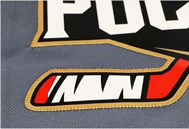 Printed twill hockey jersey crest detail