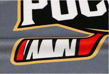 Sublimated hockey jersey crest detail