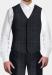 Custom Charcoal Grey (Red Block) Waistcoat - Grey, Red, Charcoal, Solid
