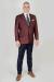 Burgundy Patterned Sports Jacket - Burgundy, Patterned